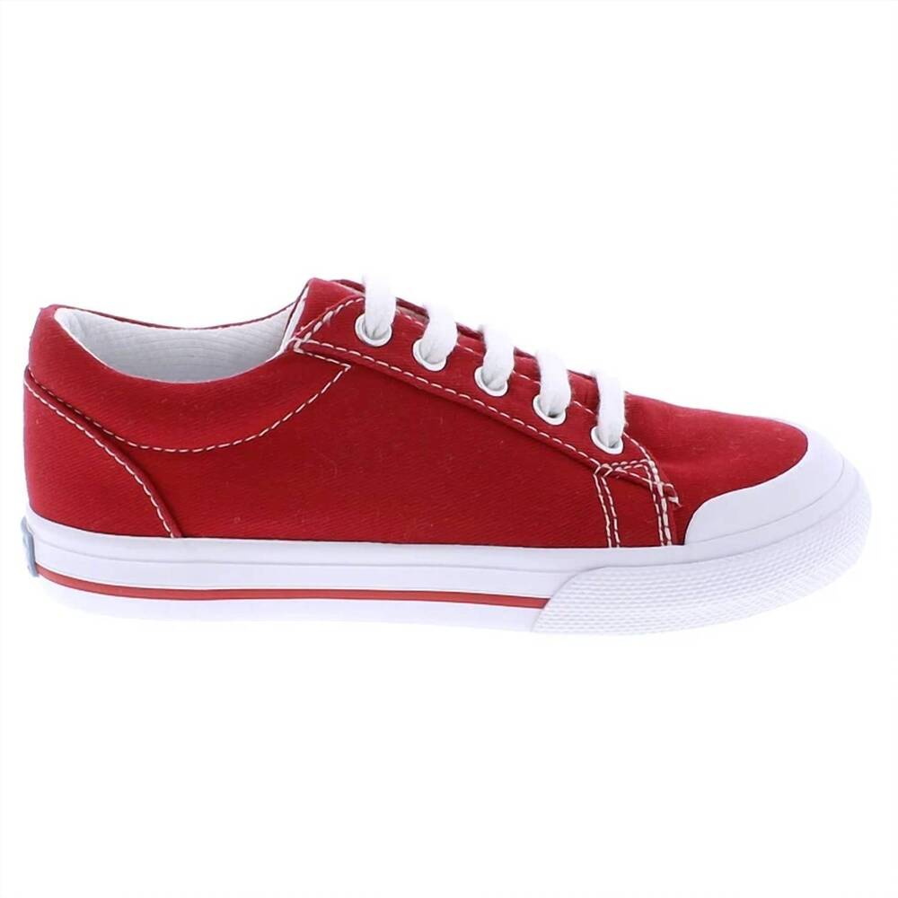 NEW FOOTMATES kids taylor canvas tennis shoes in red